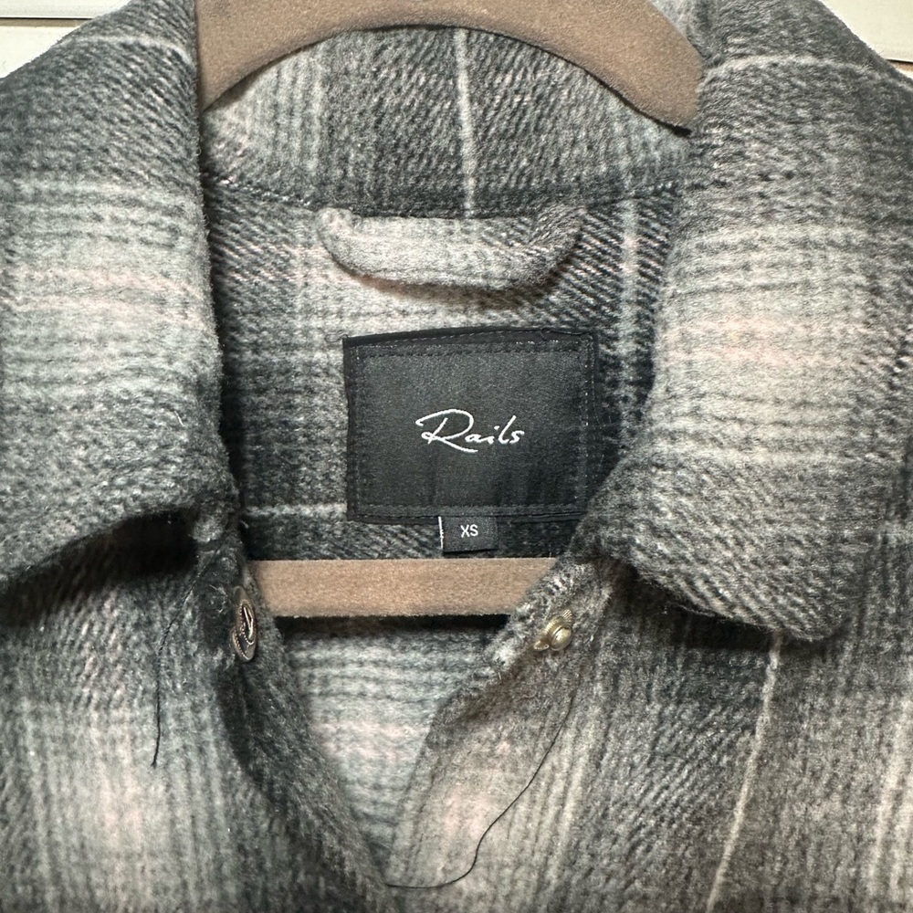 Rails Black/Light Pink Plaid Jacket/Shacket - image 3